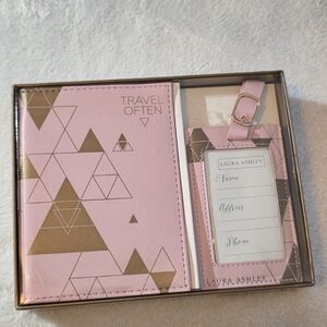 Laura Ashley Pink and Gold Travel Set